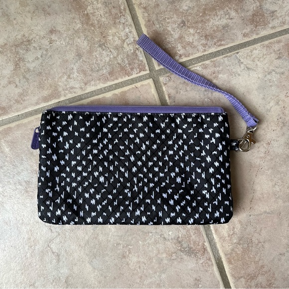 Thirty One Easy Going Wristlet | Lil’ Scribbles | Black & Purple | Clutch - Picture 8 of 9